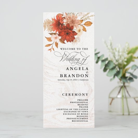 Rustiek verbrand Sinaasappel terracotta bruiloft p (Staand voorkant)