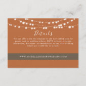 Rustiek Verbrand Sinaasappel Trouwdetails Informatiekaartje (Voorkant)