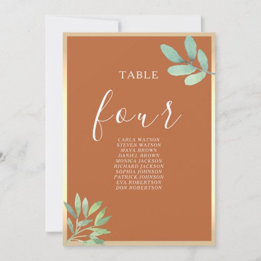 Rustiek Verbrand Sinaasappel Trouwstoel Grafiek (Achterkant)