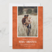 Rustiek Verbrand Sinaasappel Winter Christmas Sing Feestdagenkaart (Voorkant)