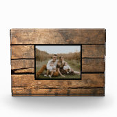 Rustiek verdrietig donker buitenshuis Schuur Houte Fotoblokken (Voorkant)