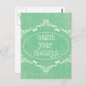 Rustiek verdrietig met Count your Blessings Quote Briefkaart (Voorkant / Achterkant)