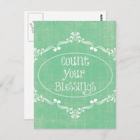 Rustiek verdrietig met Count your Blessings Quote Briefkaart (Voorkant / Achterkant)