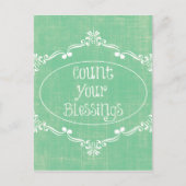 Rustiek verdrietig met Count your Blessings Quote Briefkaart (Voorkant)
