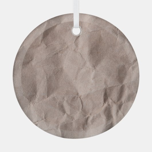 Rustiek verfrommeld papier: textuur glas ornament (Voorkant)