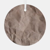 Rustiek verfrommeld papier: textuur glas ornament (Achterkant)