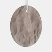 Rustiek verfrommeld papier: textuur glas ornament (Voorkant Rechts)