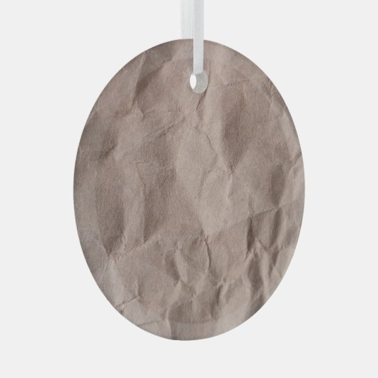 Rustiek verfrommeld papier: textuur glas ornament (Voorkant Rechts)