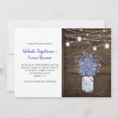 Rustiek Vergeet me Nots Mason Jar String Lights Kaart (Voorkant)