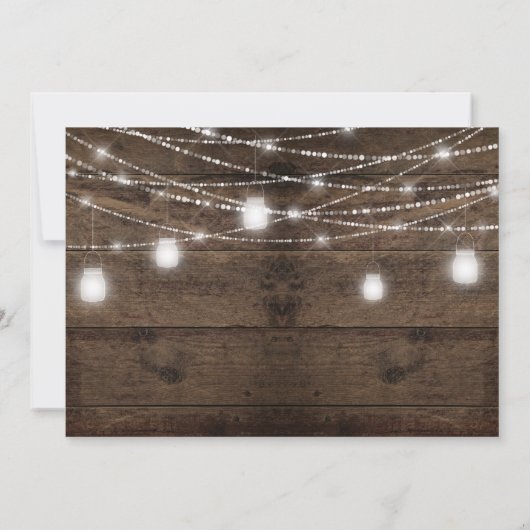 Rustiek Vergeet me Nots Mason Jar String Lights Kaart (Achterkant)