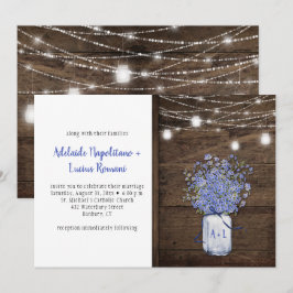 Rustiek Vergeet me Nots Mason Jar String Lights Kaart