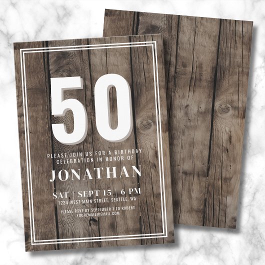 Rustiek verjaardagsfeestje kaart