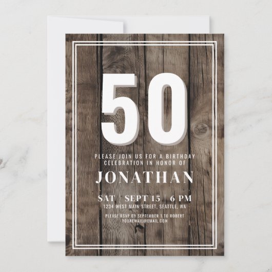 Rustiek verjaardagsfeestje kaart (Voorkant)