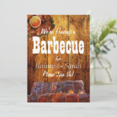 Rustiek Verloving BBQ Party Kaart (Staand voorkant)