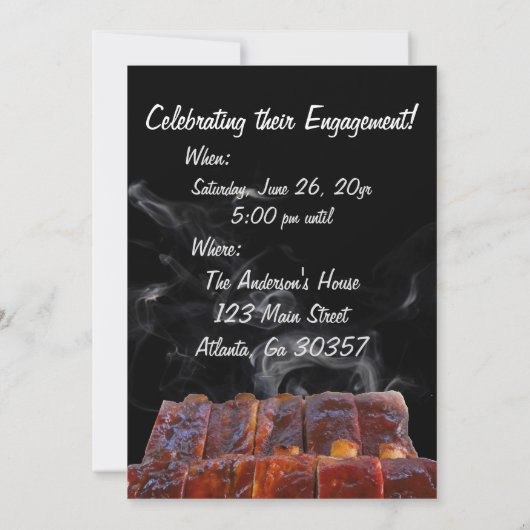 Rustiek Verloving BBQ Party Kaart (Achterkant)