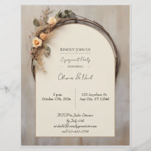 Rustiek Verloving Invitation Flyer