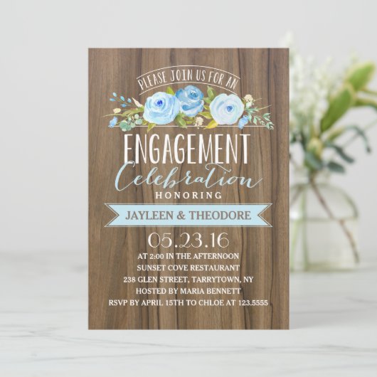 rustiek Verloving | Verlovingsfeest Kaart (Staand voorkant)