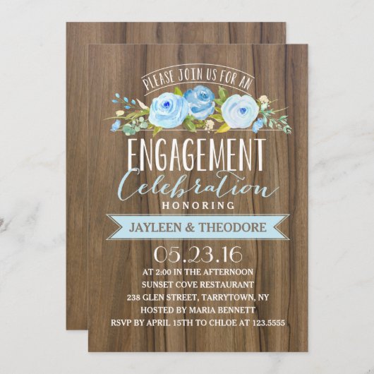 rustiek Verloving | Verlovingsfeest Kaart (Voorkant / Achterkant)