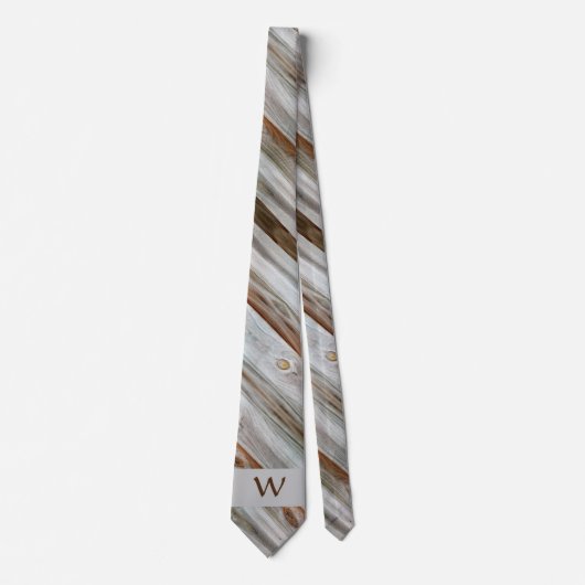 Rustiek verouderd hout bruin en grijs stropdas (Voorkant)