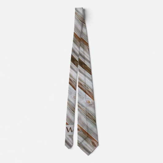 Rustiek verouderd hout bruin en grijs stropdas (Achterkant)