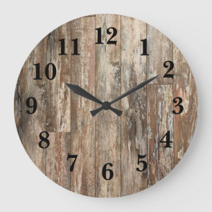 Rustiek verweerd hout decor grote klok