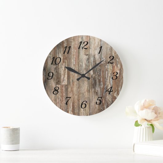Rustiek verweerd hout decor grote klok (Huis)
