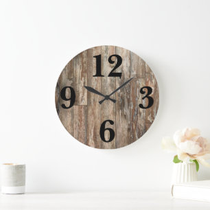 Rustiek verweerd hout decor grote klok