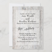 Rustiek Verweerd Hout Elegante Typografie Bruiloft Kaart (Voorkant)