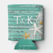 Rustiek verweerd hout zeesterren | Aqua Blikjeskoeler (Achterkant)