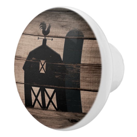 Rustiek Verweerd Hout Zwart Schuur Land Keramische Knop (Rechts)
