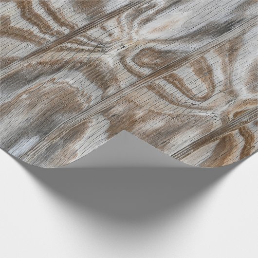 rustiek verweerd houten ontwerp cadeaupapier (Hoek)