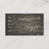 Rustiek verweerd & noodlijdend schuur hout visitekaartje (Achterkant)