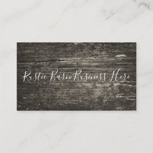 Rustiek verweerd & noodlijdend schuur hout visitekaartje (Voorkant)