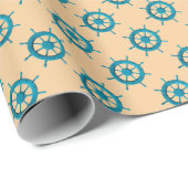 Rustiek Verweerde Boot Stuurwiel Foto Afbeelding Cadeaupapier (Rol Hoek)