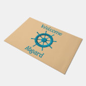 Rustiek Verweerde Boot Stuurwiel Foto Afbeelding Deurmat (Schuin)