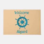 Rustiek Verweerde Boot Stuurwiel Foto Afbeelding Deurmat (Voorkant)