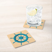 Rustiek Verweerde Boot Stuurwiel Foto Afbeelding Kartonnen Onderzetters (Insitu)