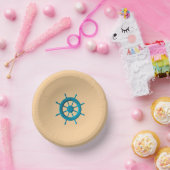 Rustiek Verweerde Boot Stuurwiel Foto Afbeelding Papieren Kommen (Feest)