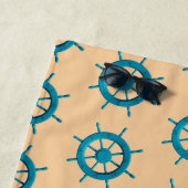 Rustiek Verweerde Boot Stuurwiel Foto Afbeelding Strandlaken (In situ)