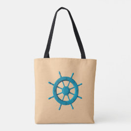 Rustiek Verweerde Boot Stuurwiel Foto Afbeelding Tote Bag