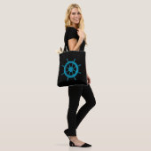 Rustiek Verweerde Boot Stuurwiel Foto Afbeelding Tote Bag (Op model)