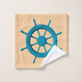 Rustiek Verweerde Boot Stuurwiel Foto Afbeelding Washandje