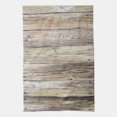 Rustiek verweerde houten planken van Old Dock Theedoek (Verticaal)