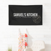 rustiek vet gestempeld Logo donkergrijs Spandoek (Insitu)