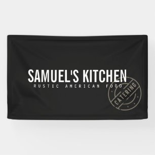 rustiek vet gestempeld Logo donkergrijs Spandoek