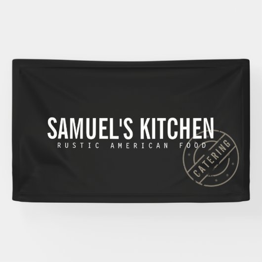 rustiek vet gestempeld Logo donkergrijs Spandoek (Horizontaal)