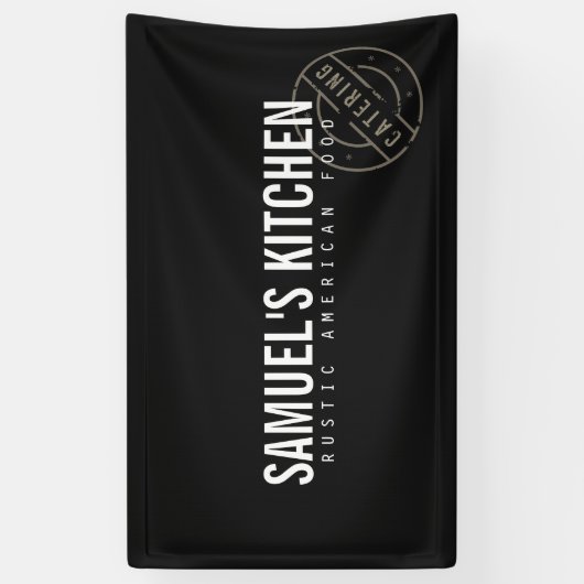 rustiek vet gestempeld Logo donkergrijs Spandoek (Verticaal)
