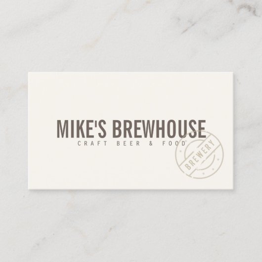  rustiek vet gestempeld Logo ivoor Visitekaartje (Voorkant)