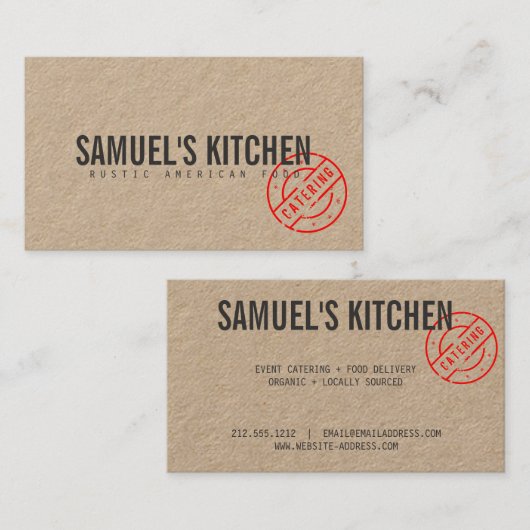  rustiek vet gestempeld Logo kraft Visitekaartje (Voorkant / Achterkant)