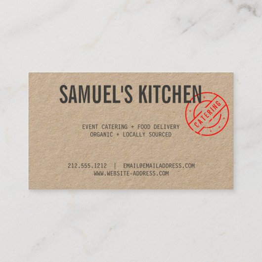  rustiek vet gestempeld Logo kraft Visitekaartje (Achterkant)